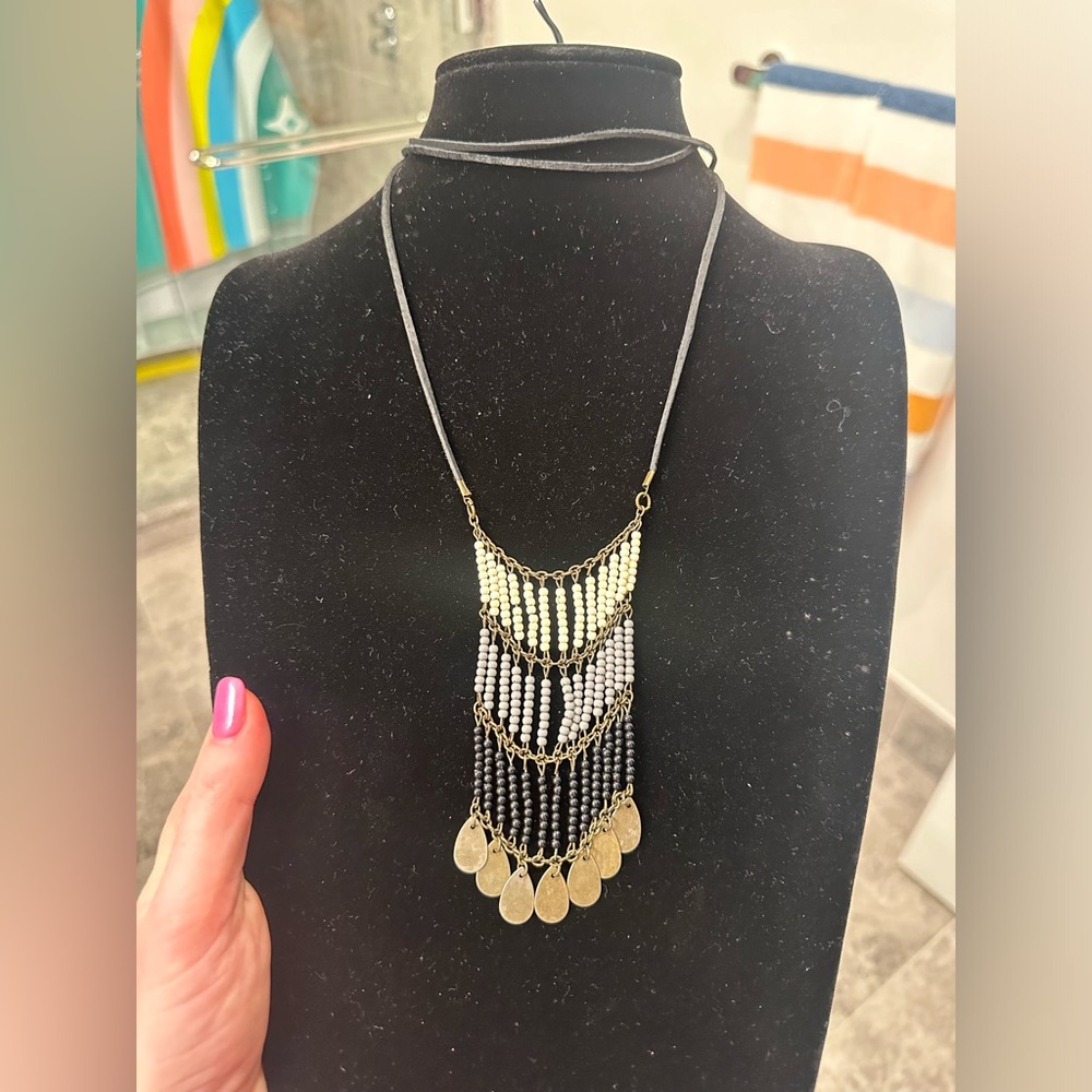 Free People Beaded Adjustable Necklace